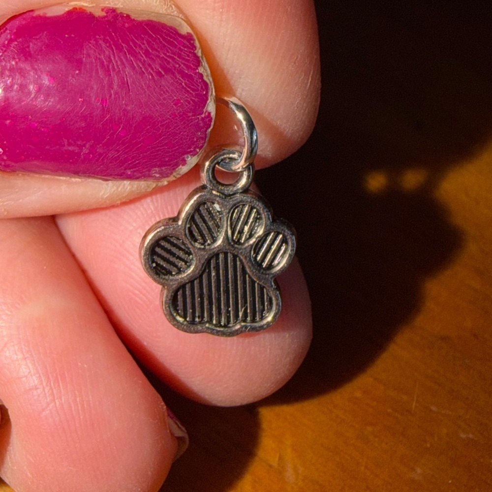NWOT Silver Paw Print Charm Pendant - Pet Lover Accessory. MUST BE BUNDLED